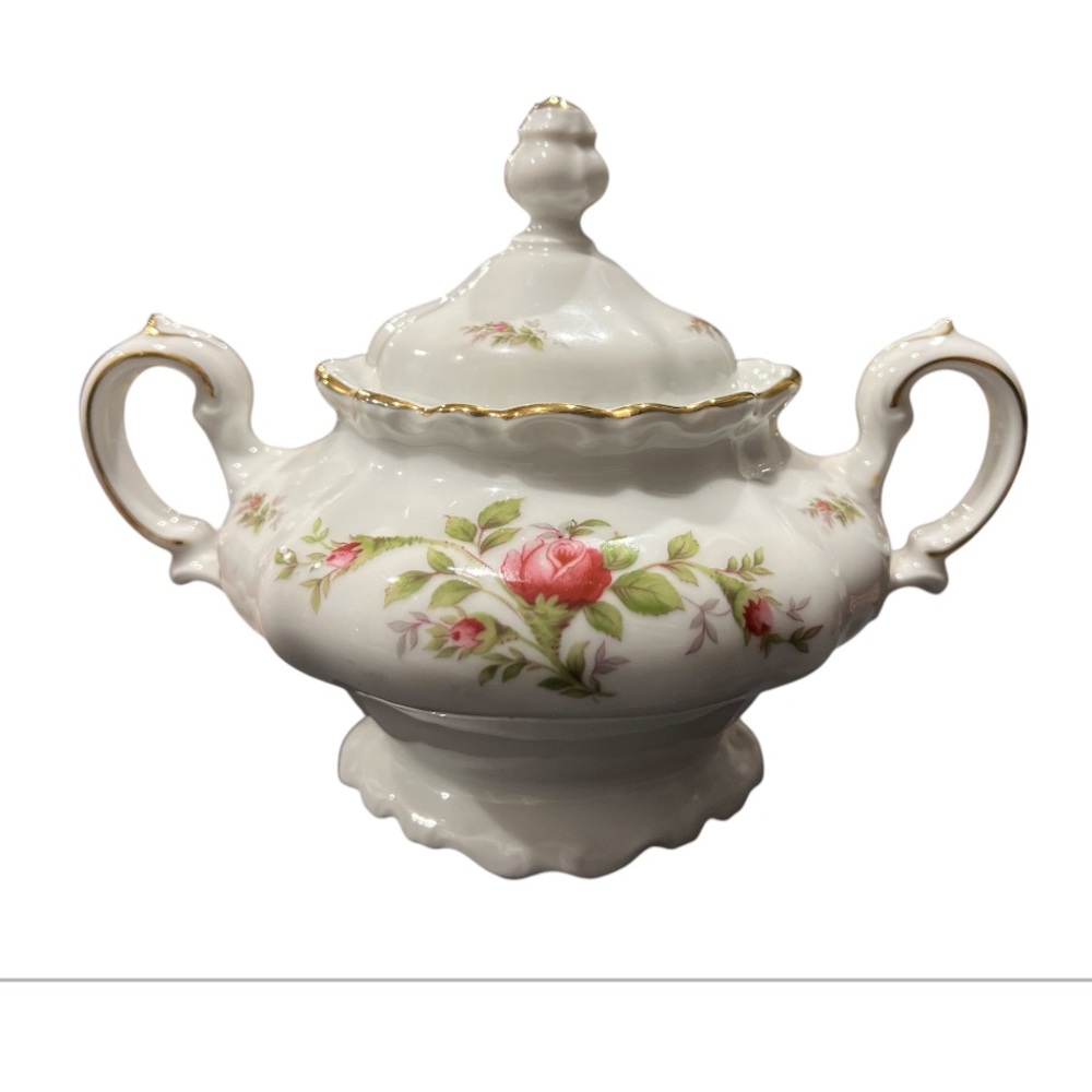 Johann Haviland Traditions Fine Germany China Sugar Bowl With Lid Moss Rose